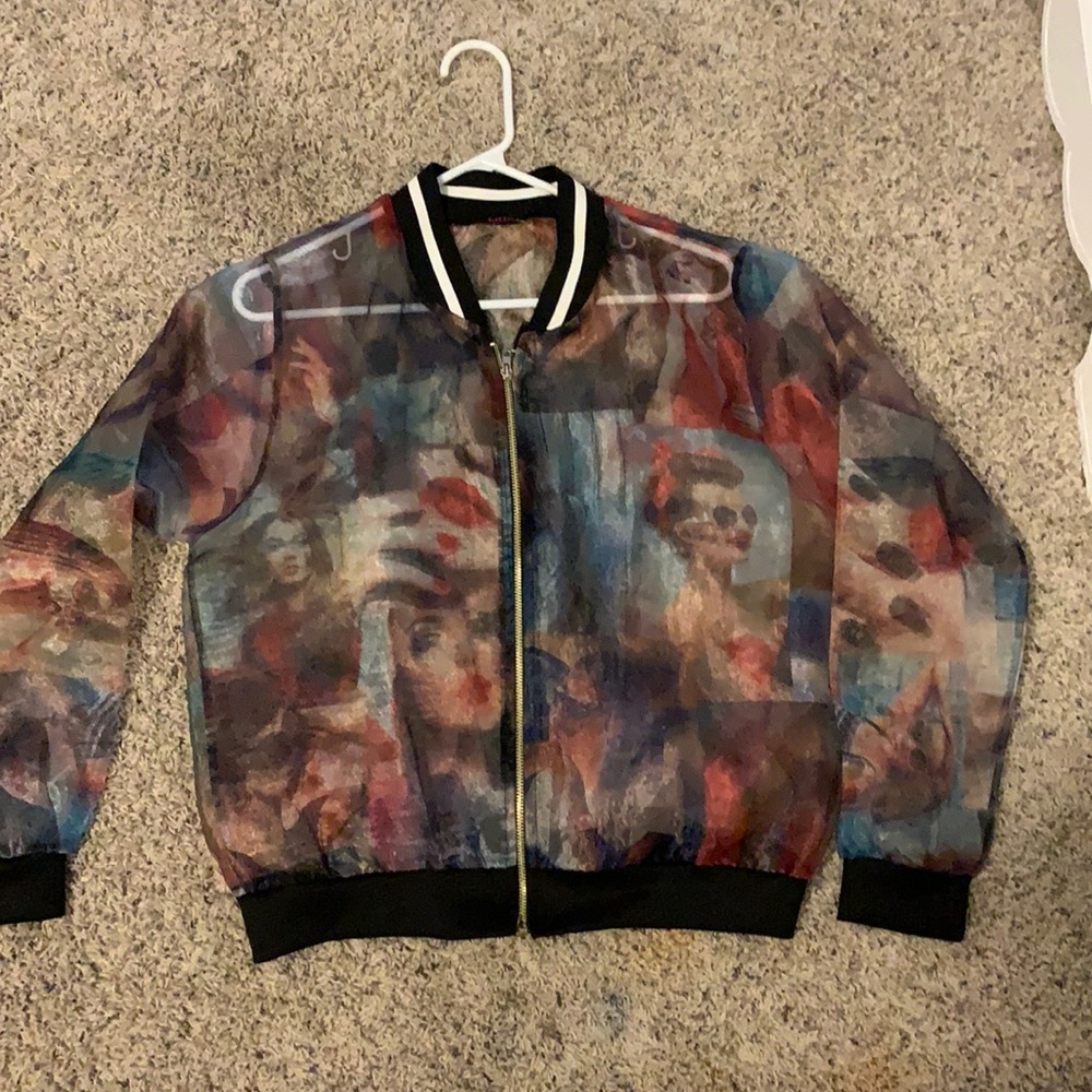 Vintage 90s mesh jacket with zipper size m/s
